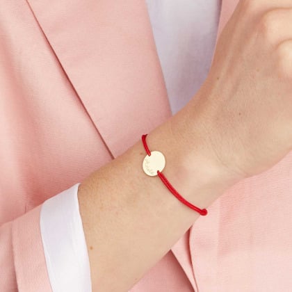 Pulsera con medalla personalizada de oro de 9 kilates merci maman