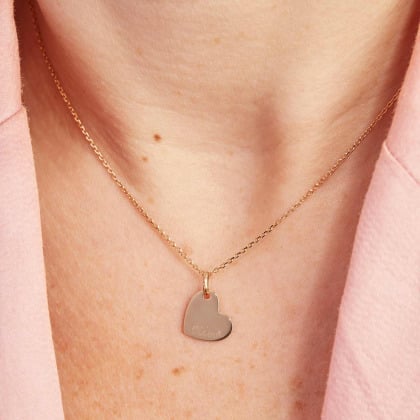 Coeur personnalisé en Or 9 carats merci maman