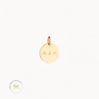 Personalised 9 Carat Gold Disc merci maman