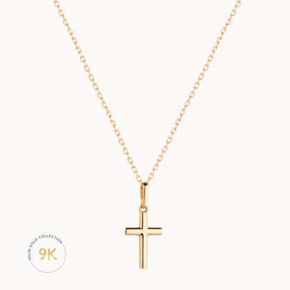 9 Carat Gold Cross Necklace merci maman