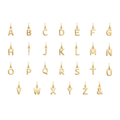 Bracelet Liberty Mini Charm Alphabet plaqué or merci maman