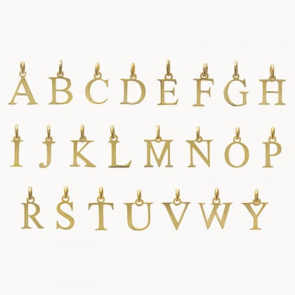 Kaufen Sie einen Buchstaben Anhänger vergoldet merci maman