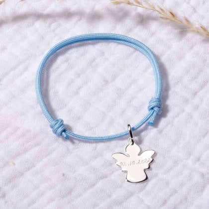 Personalised Angel Braid Bracelet gold plated merci maman