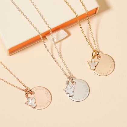 Collana personalizzata Angelo in Madreperla merci maman
