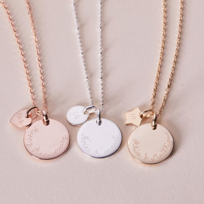 Personalised Anniversary Necklace gold plated mercimaman