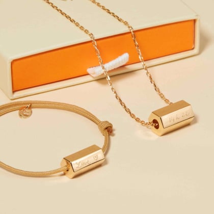 Collana di Nascita Personalizzata placcato in oro merci maman