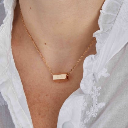 Collana di Nascita Personalizzata placcato in oro merci maman