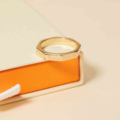 Bague de Naissance personnalisée plaqué or merci maman