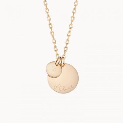 Collier personnalisé Anniversaire plaqué or merci maman