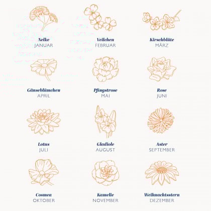 Personalisierte Geburtsblumen Halskette