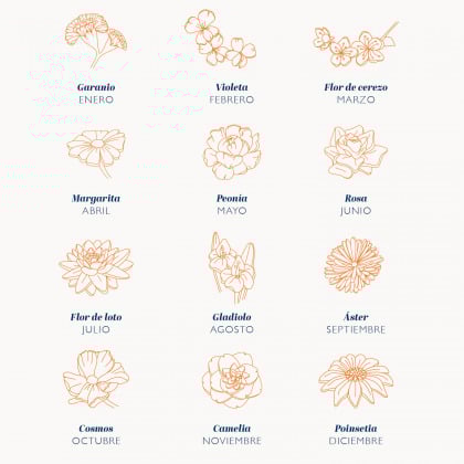 Collar personalizado con flor de nacimiento