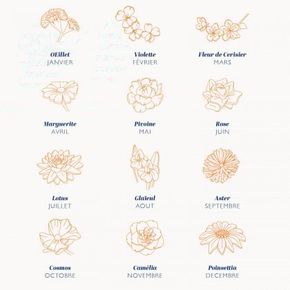 Collier personnalisé Prénom Fleur de naissance