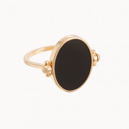 bague émail vice et versa plaqué or merci maman