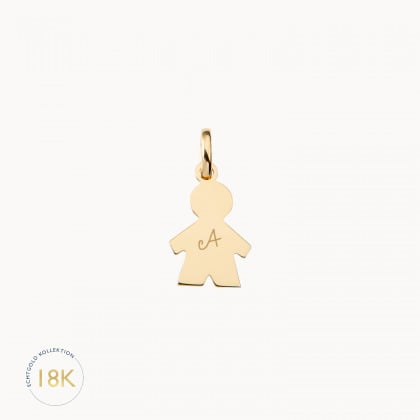 Personalisierter 750er Gold Mini Jungen Anhänger merci maman