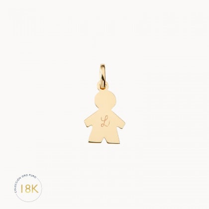 Charm personalizado niño en oro 18k merci maman