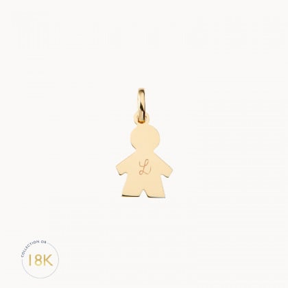 Charm personnalisé Petit Garçon en Or 18 carats merci maman