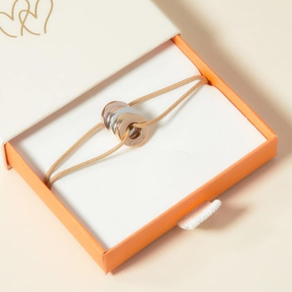 Pulsera personalizada Triple Unión baño de oro rosa  plata de ley baño de oro rosa