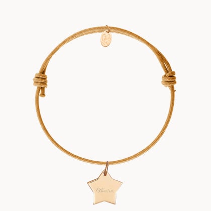 Personalised Star Braid Bracelet gold plated merci maman