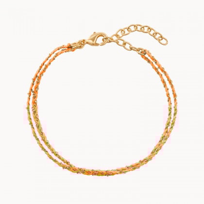 Braided Bracelet Chain gold plated tangerine merci maman