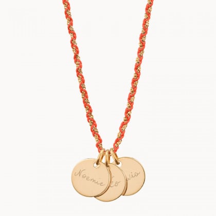 Collana personalizzata con Nome su catena intrecciata placcato oro merci maman