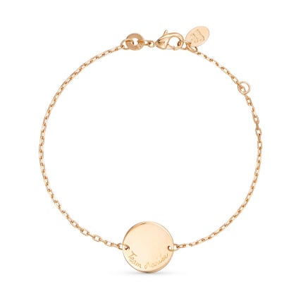 Bracelet personnalisé Pastille sur chaîne Témoin de Mariage merci maman