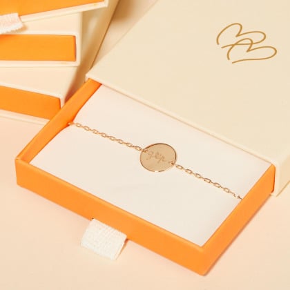 Bracelet personnalisé Pastille sur chaîne Témoin de Mariage merci maman