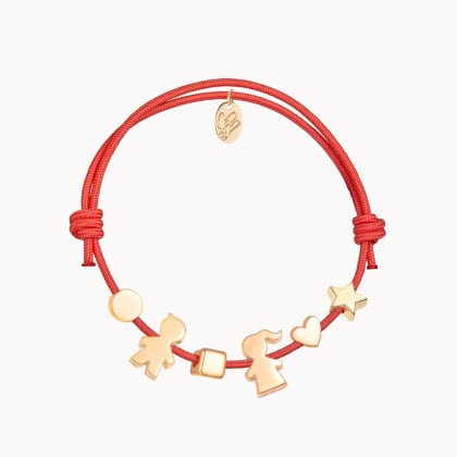 Create your personalised Bead Charm Bracelet gold plated merci maman