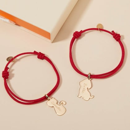 Bracelet personnalisé Chat & Chien| Merci Maman