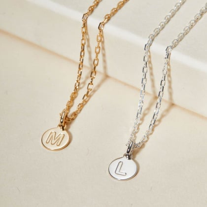 Collier Personnalisé Pendentif Lettre pour enfants plaqué or merci maman