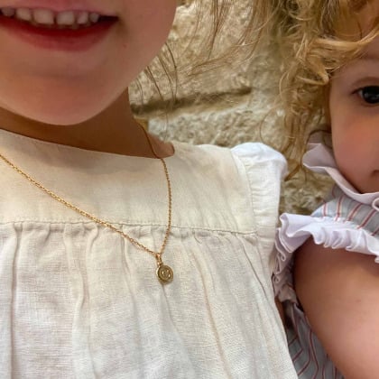 Collier Personnalisé Pendentif Lettre pour enfants plaqué or merci maman