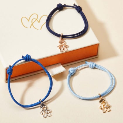 Mini pulsera personalizada infantil de cristal Niño baño de oro merci maman