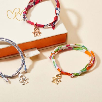 Children's Mini Crystal Boy Liberty Bracelet gold plated merci maman