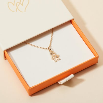 Mini Kristall Jungen Halskette für Kinder vergoldet merci maman