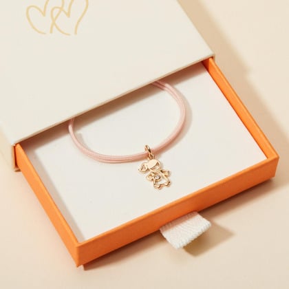 Bracciale personalizzato con mini charm Bambina cristallo placcato in oro merci maman