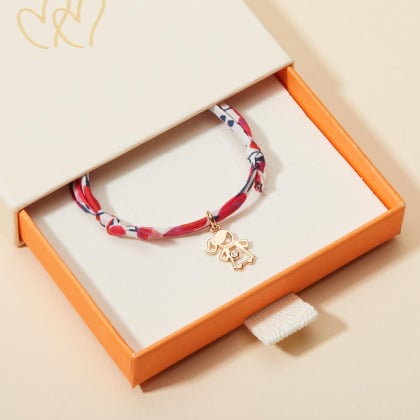 Bracciale con mini charm Bambina Liberty cristallo placcato in oro merci maman