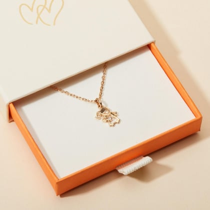 Collier personnalisé Mini Fille Cristal pour enfant plaqué or merci maman