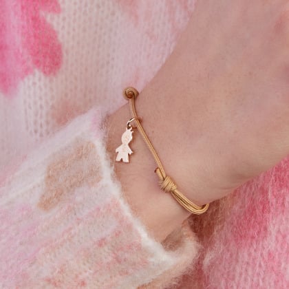 Bracciale personalizzato con mini charm Bambino placcato oro merci maman