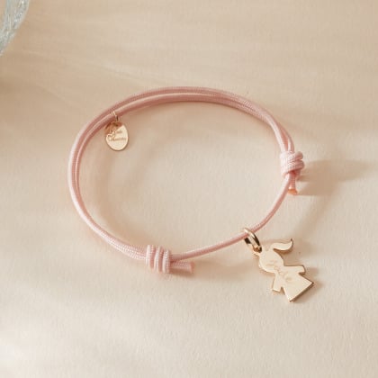 Personalisiertes Mini Mädchen Armband für Kinder vergoldet merci maman