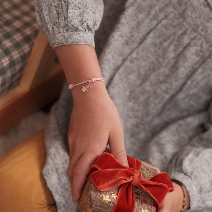 Personalisiertes Mini Mädchen Armband für Kinder vergoldet merci maman