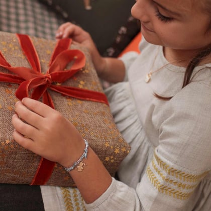 Children's Personalised Mini Girl Liberty Bracelet gold plated merci maman