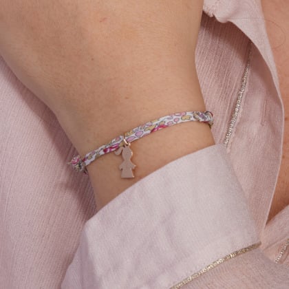 Children's Personalised Mini Girl Liberty Bracelet gold plated merci maman