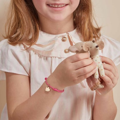 Children's Personalised Heart Name Bracelet gold plated merci maman