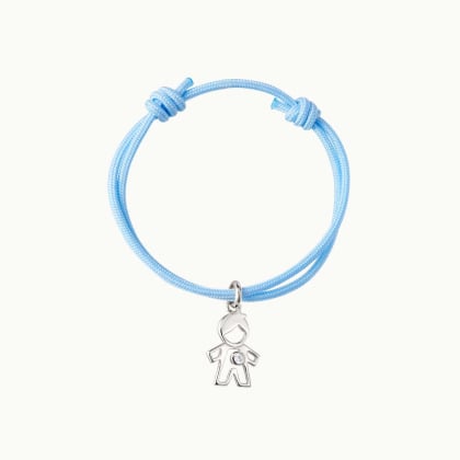 Mini pulsera personalizada infantil de cristal Niño plata de ley merci maman