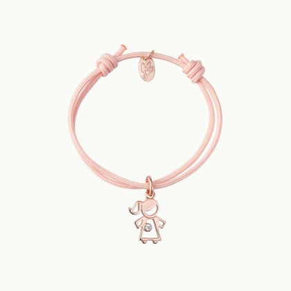 Bracciale personalizzato con mini charm Bambina cristallo placcato in oro merci maman
