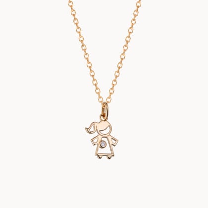 Collier personnalisé Mini Fille Cristal pour enfant plaqué or merci maman