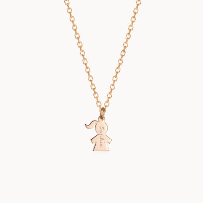 Children's Personalised Mini Girl Necklace gold plated merci maman