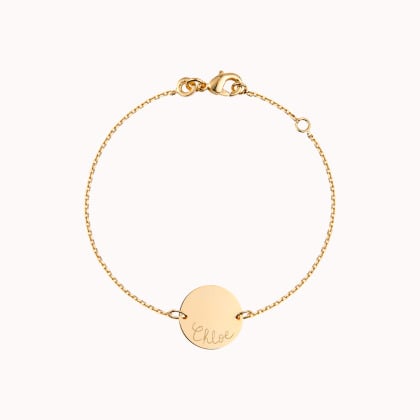 Children's Personalised Pastille Chain Bracelet gold plated merci maman