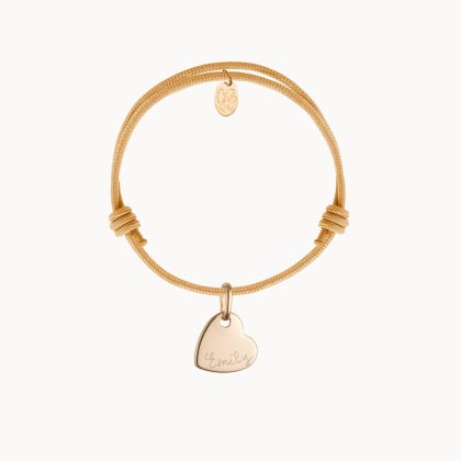 Children's Personalised Heart Name Bracelet gold plated merci maman