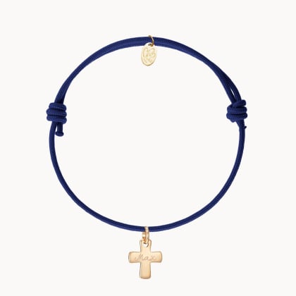 Personalisiertes Armband mit Kreuz vergoldet merci maman