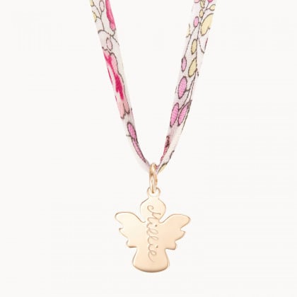Collana Liberty personalizzata per il battesimo o la comunione placcato oro merci maman
